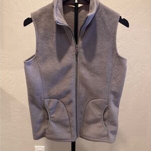 Woolrich Gray Full-Zip Fleece Vest with Pockets
